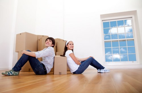 Organised boxes and packing materials for a South London relocation