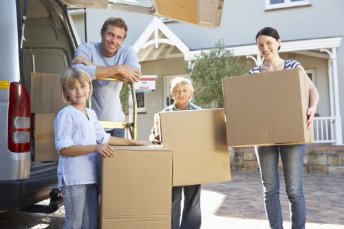 Packed household items ready for transport during a Lambeth house move