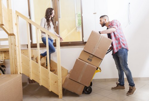 Local packing supplies and boxes prepared for transport